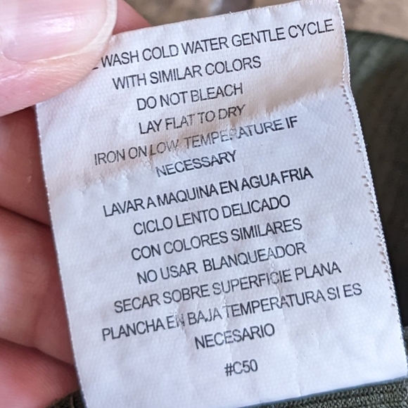 Rabbit Rose Ribbed Long Sleeve Crop Top Size M Army Green - Picture 5 of 9